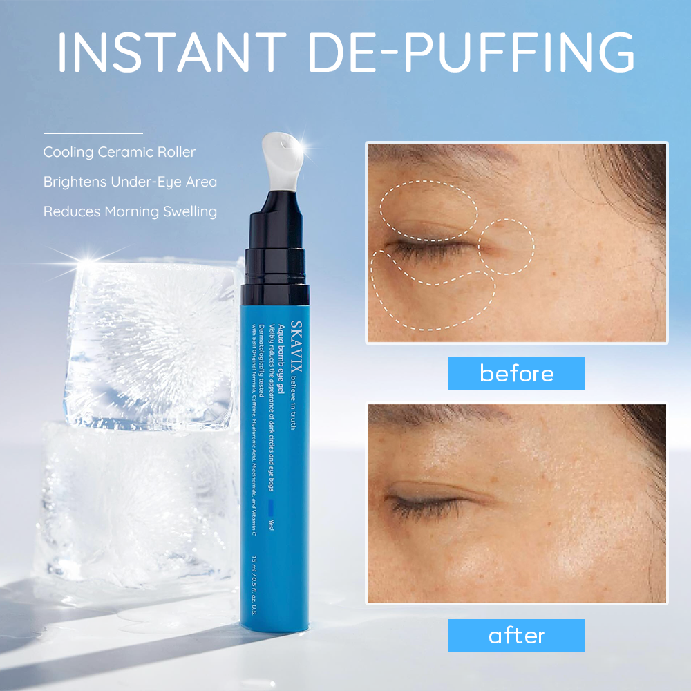 Cooling Eye Gel with Caffeine & Hyaluronic Acid – Depuffs, Hydrates & Brightens