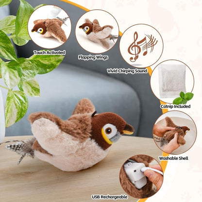 🐦Interactive Chirping Bird Cat Toy🐾 - The Purrfect Feathered Playmate