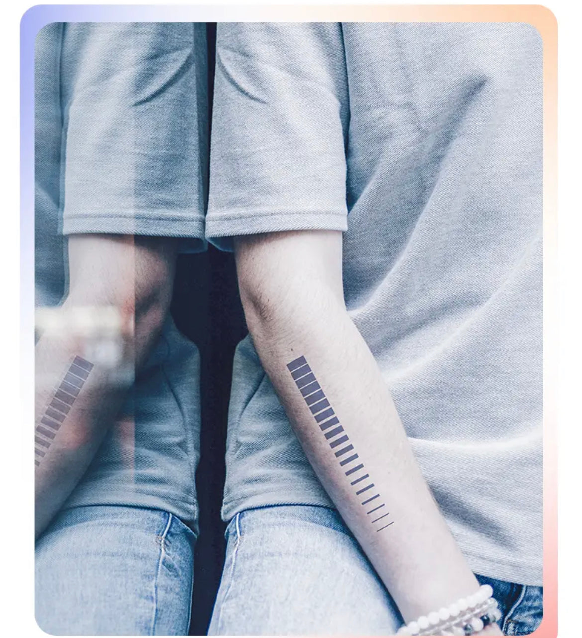 Line Semi-permanent Tattoo Sticker (2 Sheets)