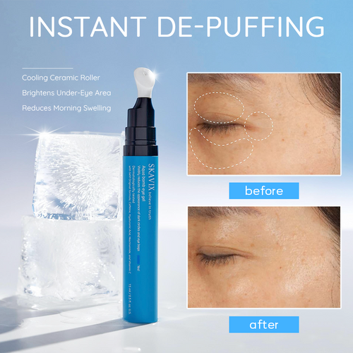 Cooling Eye Gel with Caffeine & Hyaluronic Acid – Depuffs, Hydrates & Brightens