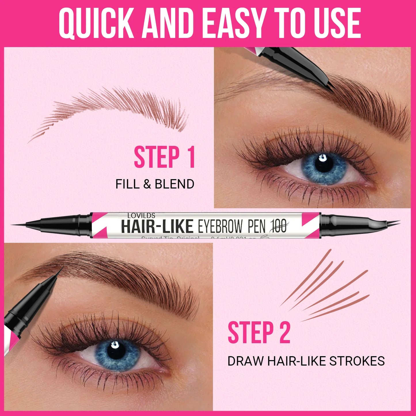 2-in-1 LOVILDS Curved Eyebrow Pencil