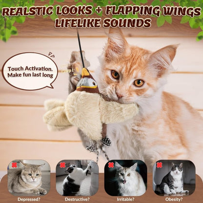 🐦Interactive Chirping Bird Cat Toy🐾 - The Purrfect Feathered Playmate